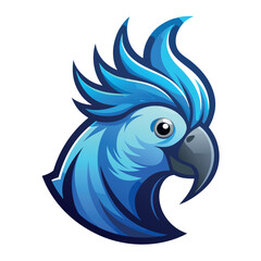 Cockatoo bird logo Parrot Mascot illustration blue macaw bird Character Design