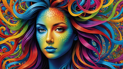 Abstraktion Fraktale Frisur 16х9. Hintergrund für das Design 6.