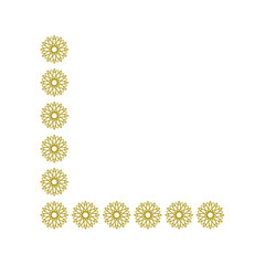 Golden arabic ornament corner border