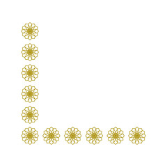 Golden arabic ornament corner border