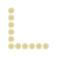 Golden arabic ornament corner border