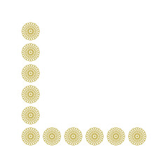 Golden arabic ornament corner border