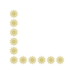 Golden arabic ornament corner border
