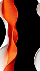 Obraz premium A photo featuring a monochromatic background adorned with a vibrant orange and white wave on its right-hand side