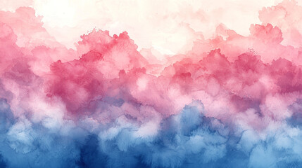 Fototapeta premium Abstract watercolor background with pink and blue hues.