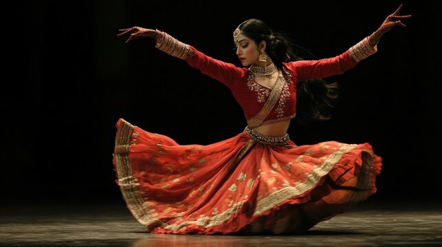 Indian Classical Dancer in a Dramatic Pose