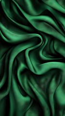 Obraz premium Green fabric with wavy texture