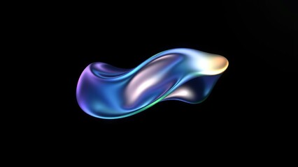 Obraz premium Abstract liquid shape of holographic metal.