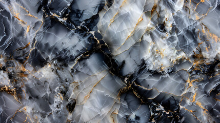 Obraz premium Elegant marble texture background with black and white swirls accented by golden veins