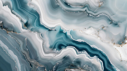 Fototapeta premium Abstract blue and white marble texture with flowing patterns suitable for modern design