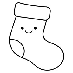 Cute Christmas Stocking Smiley Face vector