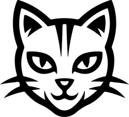 Cat head isolated on white background. Vector illustration