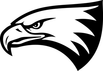 Eagle head. Sport team or club mascot.  Design element for logo, label, emblem, sign. Vector illustration.