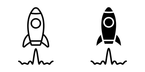 Set of Rocket icons. for mobile concept and web design. vector illustration on white background