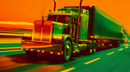 Driving a large truck on the highway