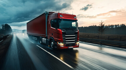 Driving a large truck on the highway