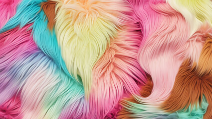 Obraz premium Multicolor fur background. Generative ai.