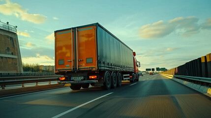 Driving a large truck on the highway