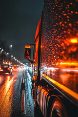 Driving a large truck on the highway