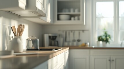 Fototapeta premium copy space bright kitchen background