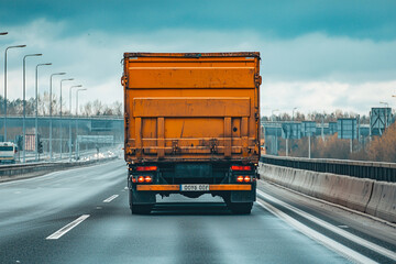 Driving a large truck on the highway