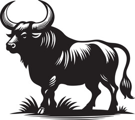 Ox silhouette vector art illustration eps