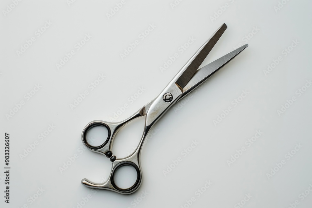 Poster A pair of scissors resting on a table