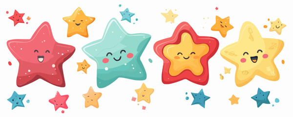 Obraz premium Star toys on a white background. Vector flat isolated illustration.