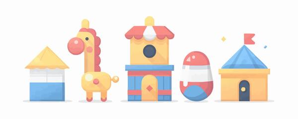 Fototapeta premium Jack-in-the-box toy on a white background. Vector flat minimalistic isolated illustration.