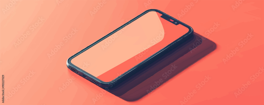 Poster modern smartphone with a blank screen. vector flat minimalistic isolated illustration.