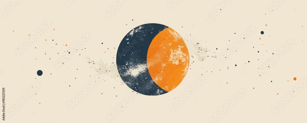 Aufkleber yin-yang harmony symbolizing the interconnected duality of the universe. vector flat minimalistic is