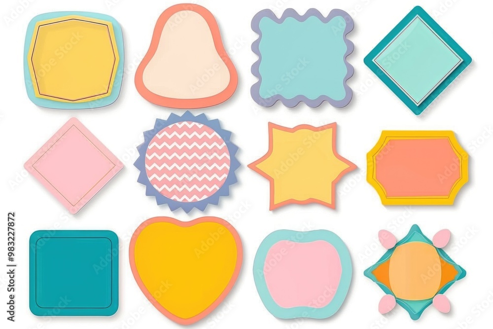 Poster A collection of different paper shapes and sizes for various uses