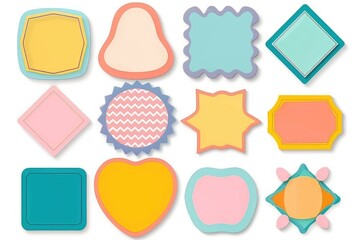 A collection of different paper shapes and sizes for various uses