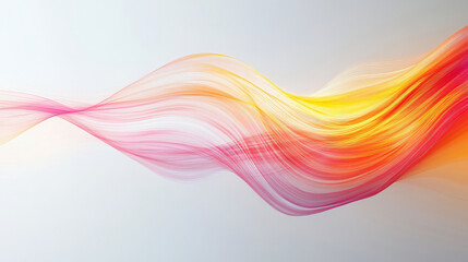 Fototapeta premium A blend of multicolored lines and soft gradients in shades of red, yellow, and orange on a light gray background, creating a sense of motion and energy.