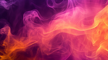 Fototapeta premium A dynamic burst of bright orange and magenta smoke creates vibrant, flowing patterns, forming a lively and energetic abstract background.