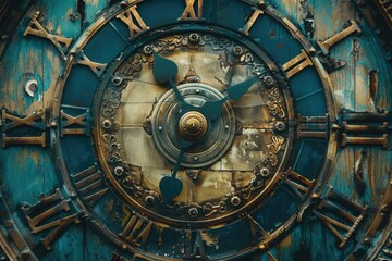 Fototapeta premium A close-up shot of a clock face featuring Roman numerals, perfect for designs related to time, history, or elegance