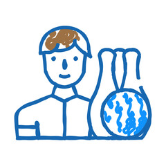 bowling game doodle icon sketch vector. bowling game sign. isolated symbol illustration