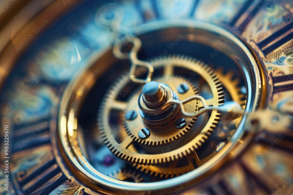 Poster a detailed look at the intricate mechanisms inside a clock