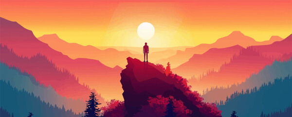 Inspirational poster with a motivating quote. Vector flat minimalistic isolated illustration.