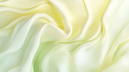 Fototapeta premium Delicate fluid shapes in soft yellow and mint green, gently flowing and blending into each other for a smooth, abstract background.