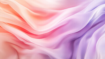 Fototapeta premium Gentle, flowing colors of light coral and soft lavender blending in fluid waves, creating a delicate, abstract background.
