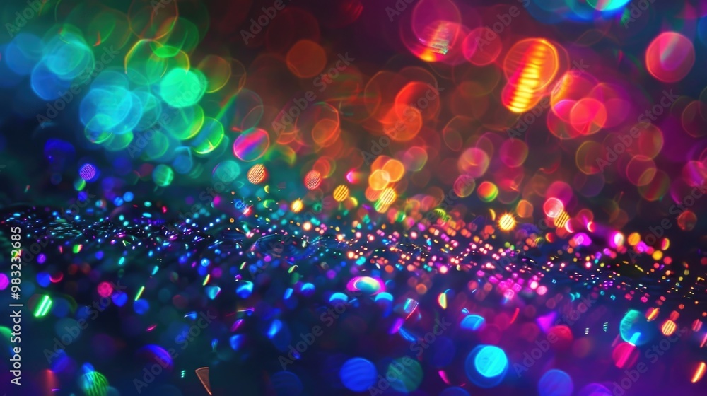 Poster a collection of lights shining bright in a dark environment, ideal for use in scenes requiring a sen