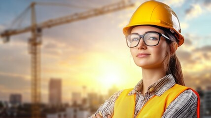 A woman wearing a yellow vest