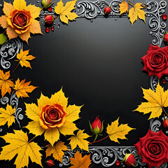 Obraz premium Abstraktion Herbstrosen 1х1. Hintergrund für das Design 1.