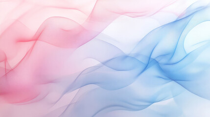 Fototapeta premium Smooth, pastel-colored lines in shades of light pink and blue gently flowing over a soft white background, creating a calming and minimalistic abstract design.