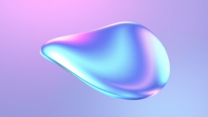Abstract liquid shape of holographic metal.