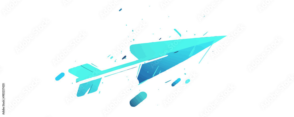 Poster downward arrow vector graphic with bold lines and a sharp tip , vector flat minimalistic isolated il