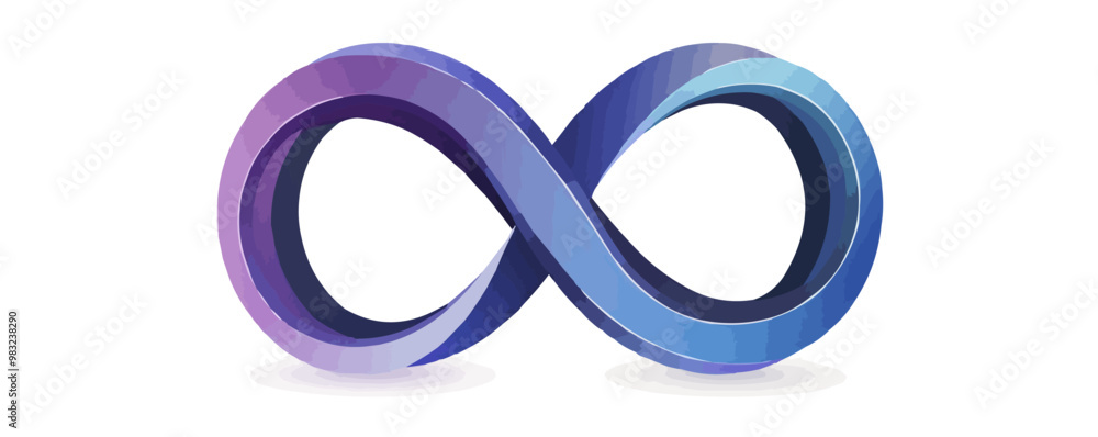 Poster elegant infinity sign with continuous loops on a white background, vector flat minimalistic isolated