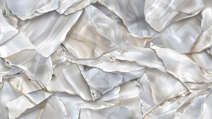 Obraz premium Textured pearl background featuring layered and polished fragments with varying hues and patterns
