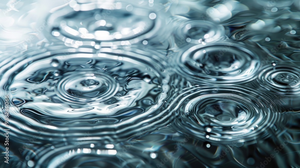 Poster a close-up shot of a cluster of water droplets, perfect for use in scientific or educational context